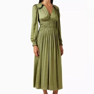 Maje Satin-effect ruffled dress